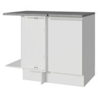 Balcão de Canto Madesa Glamy 1 Porta 60 cm Profundidade (Com Tampo) Branco