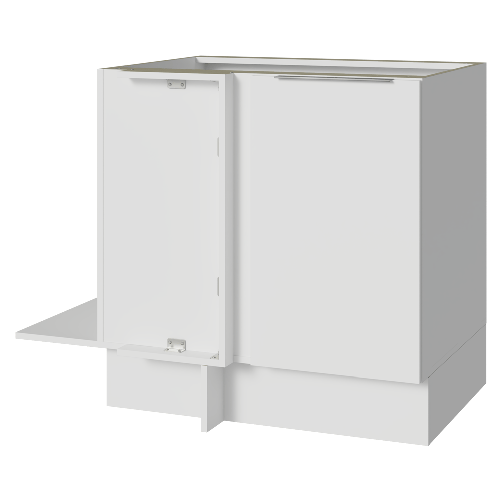 Balcão Cozinha de Canto 1 Porta 60 cm Profundidade (Sem Tampo) Branco Stella Madesa