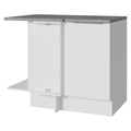 Balcão de Canto Madesa Stella 1 Porta 60 cm Profundidade (Com Tampo) Branco