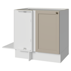 Balcão de Canto para Linha de 60 cm Profundidade (Sem Tampo) Branco/Crema Vik Madesa