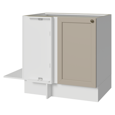 Balcão de Canto para Linha de 60 cm Profundidade (Sem Tampo) Branco/Crema Vik Madesa