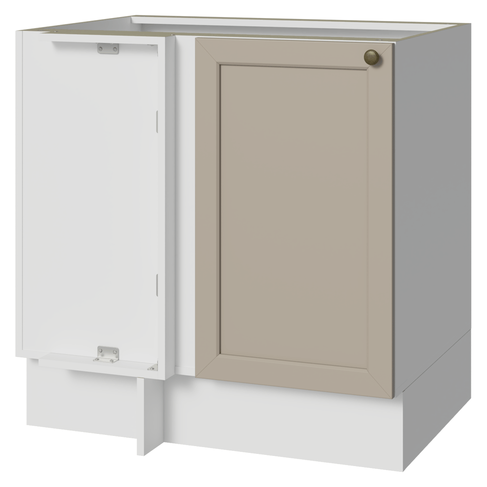 Balcão de Canto para Linha de 60 cm Profundidade (Sem Tampo) Branco/Crema Vik Madesa