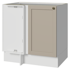 Balcão de Canto para Linha de 60 cm Profundidade (Sem Tampo) Branco/Crema Vik Madesa