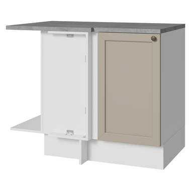 Balcão de Canto para Linha de 60 cm Profundidade (Com Tampo) Branco/Crema Vik Madesa