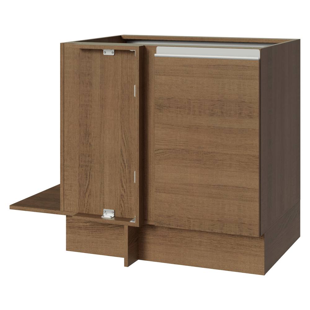 Balcão Cozinha de Canto 1 Porta 60 cm Profundidade (Sem Tampo) Rustic Glamy Madesa