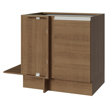 Balcão Cozinha de Canto 1 Porta 60 cm Profundidade (Sem Tampo) Rustic Glamy Madesa