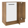 Balcão de Canto Madesa Agata 1 Porta 60 cm Profundidade (Sem Tampo) Rustic/Branco