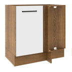 Balcão de Canto Madesa Agata 1 Porta 60 cm Profundidade (Sem Tampo) Rustic/Branco