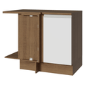 Balcão de Canto Madesa Glamy 1 Porta 60 cm Profundidade (Com Tampo) Rustic/Branco