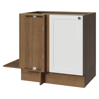 Balcão de Canto para Linha de 60 cm Profundidade (Sem Tampo) Rustic/Branco Vik Madesa