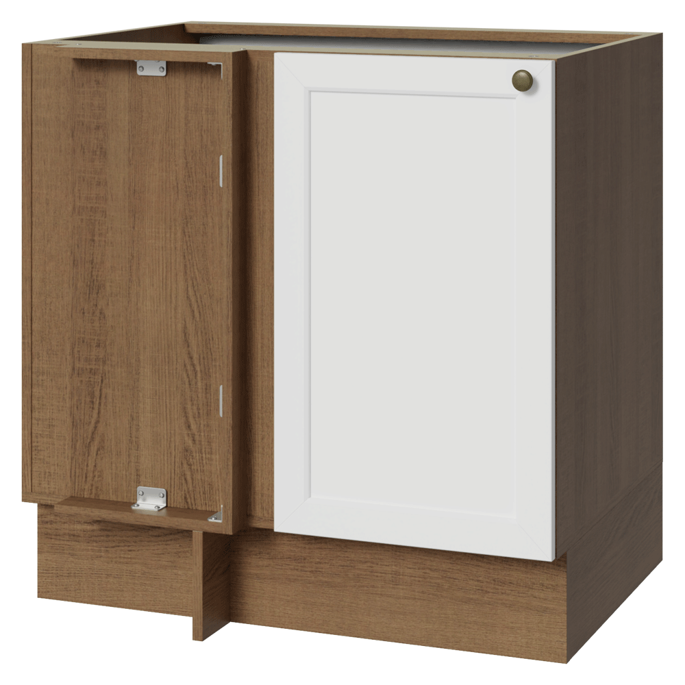 Balcão de Canto para Linha de 60 cm Profundidade (Sem Tampo) Rustic/Branco Vik Madesa