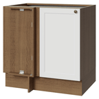 Balcão de Canto para Linha de 60 cm Profundidade (Sem Tampo) Rustic/Branco Vik Madesa