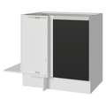 Balcão Cozinha de Canto 1 Porta 60 cm Profundidade (Sem Tampo) Branco/Preto Glamy Madesa