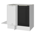 Balcão de Canto para Linha de 60 cm de Profundidade 1 Porta (Sem Tampo) Branco/Preto Lux Madesa