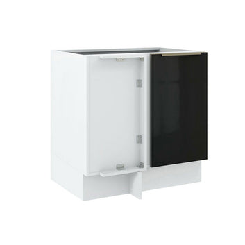 Balcão de Canto Madesa Lux 1 Porta (Sem Tampo) Branco/Preto