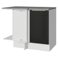 Balcão de Canto para Linha de 60 cm de Profundidade 1 Porta (Com Tampo) Branco/Preto Lux Madesa