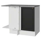 Balcão de Canto para Linha de 60 cm Profundidade (Com Tampo) Branco/Preto Vik Madesa