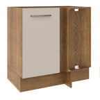 Balcão de Canto 1 Porta 60 cm Profundidade (Sem Tampo) Rustic/Crema Agata Madesa