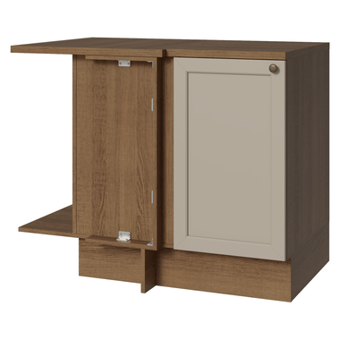Balcão de Canto para Linha de 60 cm Profundidade (Com Tampo) Rustic/Crema Vik Madesa