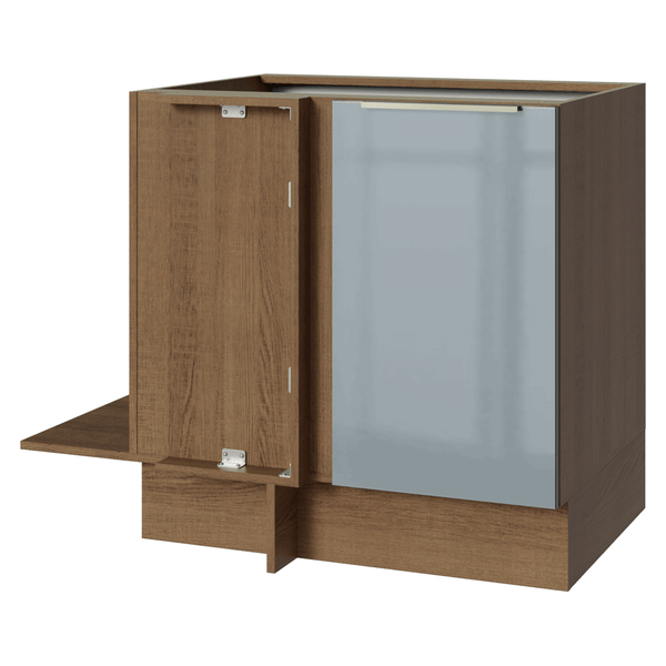 Balcão de Canto para Linha de 60 cm de Profundidade 1 Porta (Sem Tampo) Rustic/Cinza Lux Madesa