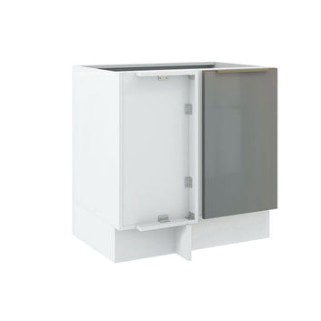 Balcão de Canto Madesa Lux 1 Porta (Sem Tampo) Branco/Cinza