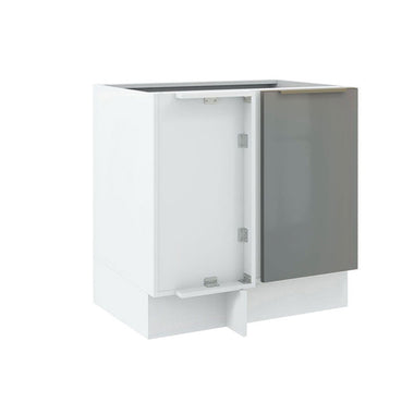 Balcão de Canto para Linha de 60 cm de Profundidade 1 Porta (Sem Tampo) Branco/Cinza Lux Madesa