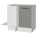 Balcão de Canto Madesa Agata 1 Porta 60 cm Profundidade (Sem Tampo) Branco/Cinza