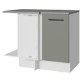 Balcão de Canto Madesa Agata 1 Porta 60 cm Profundidade (Com Tampo) Branco/Cinza