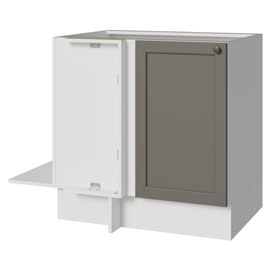 Balcão de Canto para Linha de 60 cm Profundidade (Sem Tampo) Branco/Cinza Vik Madesa