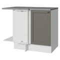 Balcão de Canto para Linha de 60 cm Profundidade (Com Tampo) Branco/Cinza Vik Madesa