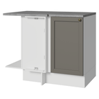 Balcão de Canto para Linha de 60 cm Profundidade (Com Tampo) Branco/Cinza Vik Madesa