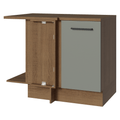 Balcão de Canto Madesa Agata 1 Porta 60 cm Profundidade (Com Tampo) Rustic/Cinza