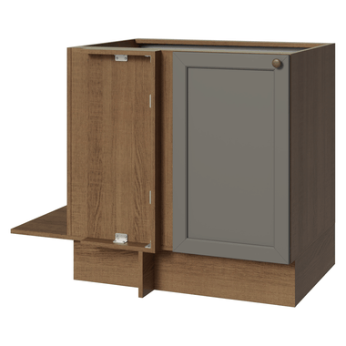 Balcão de Canto para Linha de 60 cm Profundidade (Sem Tampo) Rustic/Cinza Vik Madesa
