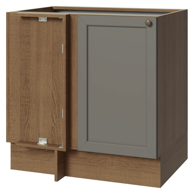 Balcão de Canto para Linha de 60 cm Profundidade (Sem Tampo) Rustic/Cinza Vik Madesa