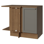 Balcão de Canto para Linha de 60 cm Profundidade (Com Tampo) Rustic/Cinza Vik Madesa
