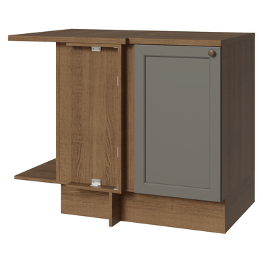 Balcão de Canto para Linha de 60 cm Profundidade (Com Tampo) Rustic/Cinza Vik Madesa