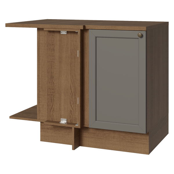 Balcão de Canto para Linha de 60 cm Profundidade (Com Tampo) Rustic/Cinza Vik Madesa