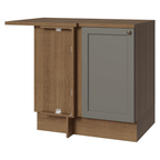 Balcão de Canto para Linha de 60 cm Profundidade (Com Tampo) Rustic/Cinza Vik Madesa