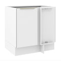 Balcão de Canto Madesa Lux 1 Porta (Sem Tampo) Branco/Branco Veludo