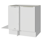 Balcão de Canto para Linha de 60 cm de Profundidade 1 Porta (Sem Tampo) Branco/Branco Veludo Lux Madesa
