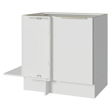 Balcão de Canto para Linha de 60 cm de Profundidade 1 Porta (Sem Tampo) Branco/Branco Veludo Lux Madesa
