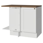 Balcão de Canto para Linha de 60 cm Profundidade (Com Tampo) Branco/Rustic Vik Madesa