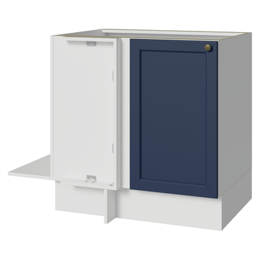 Balcão de Canto para Linha de 60 cm Profundidade (Sem Tampo) Branco/Azul Vik Madesa