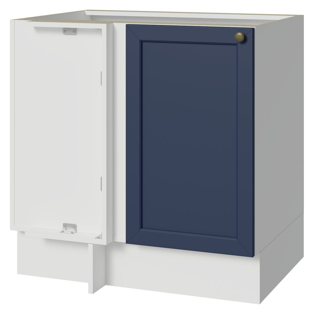 Balcão de Canto para Linha de 60 cm Profundidade (Sem Tampo) Branco/Azul Vik Madesa