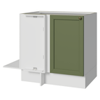 Balcão de Canto para Linha de 60 cm Profundidade (Sem Tampo) Branco/Verde Vik Madesa