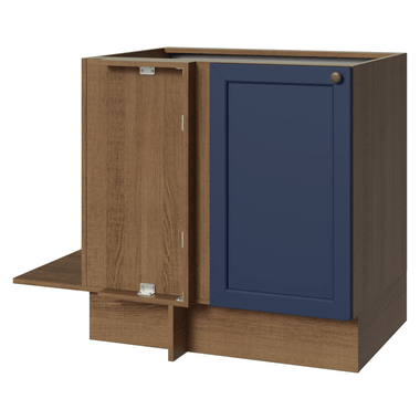 Balcão de Canto para Linha de 60 cm Profundidade (Sem Tampo) Rustic/Azul Vik Madesa