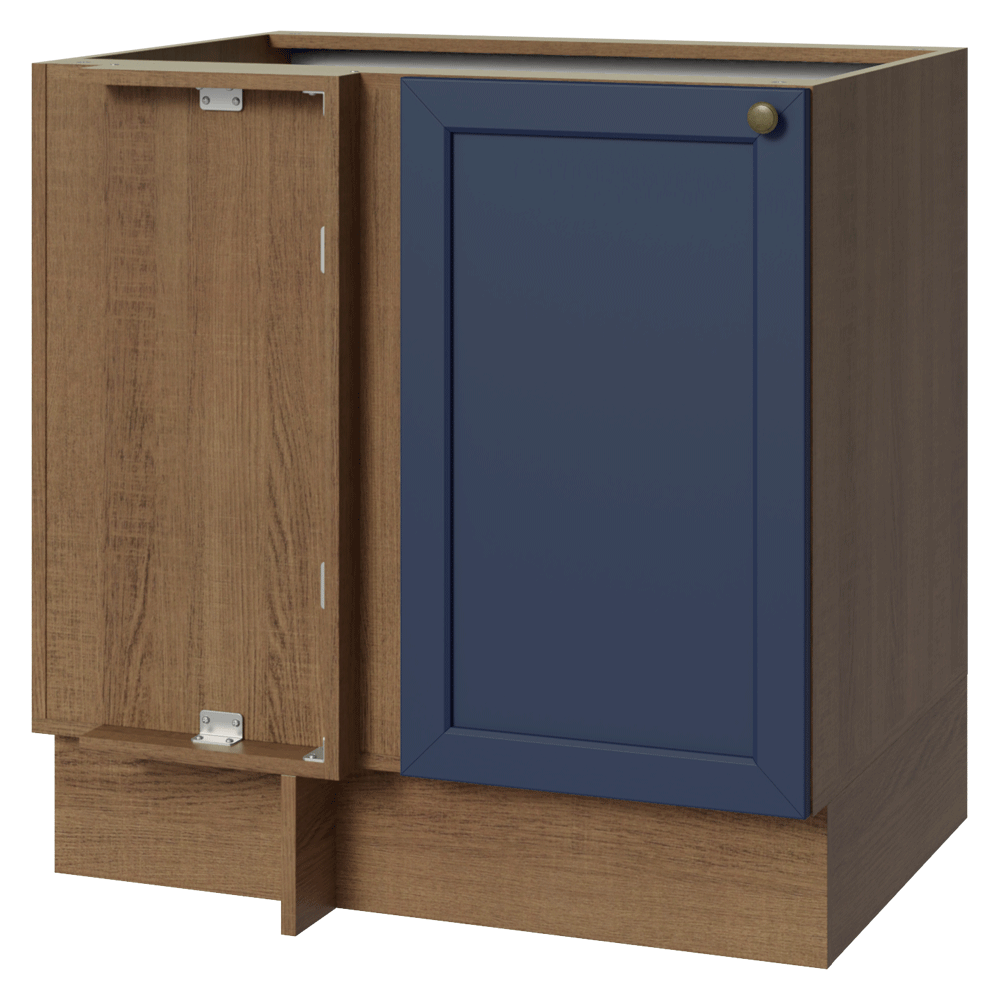 Balcão de Canto para Linha de 60 cm Profundidade (Sem Tampo) Rustic/Azul Vik Madesa