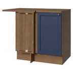 Balcão de Canto para Linha de 60 cm Profundidade (Com Tampo) Rustic/Azul Vik Madesa