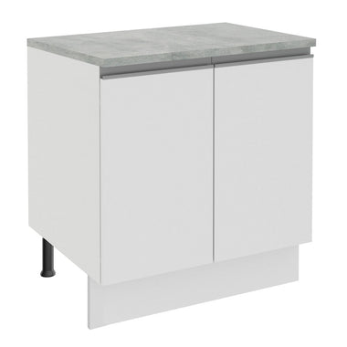 Balcão Madesa Glamy 80 x 60 cm 2 Portas (Com Tampo) Branco