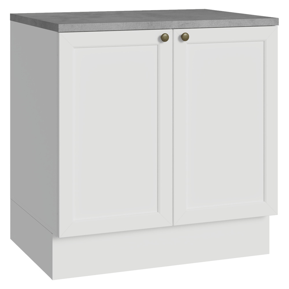 Balcão de Cozinha 80 x 60 cm 2 Portas (Com Tampo) Branco Vik Madesa